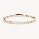 Emerald Cut Diamond Bezel Tennis Bracelet
