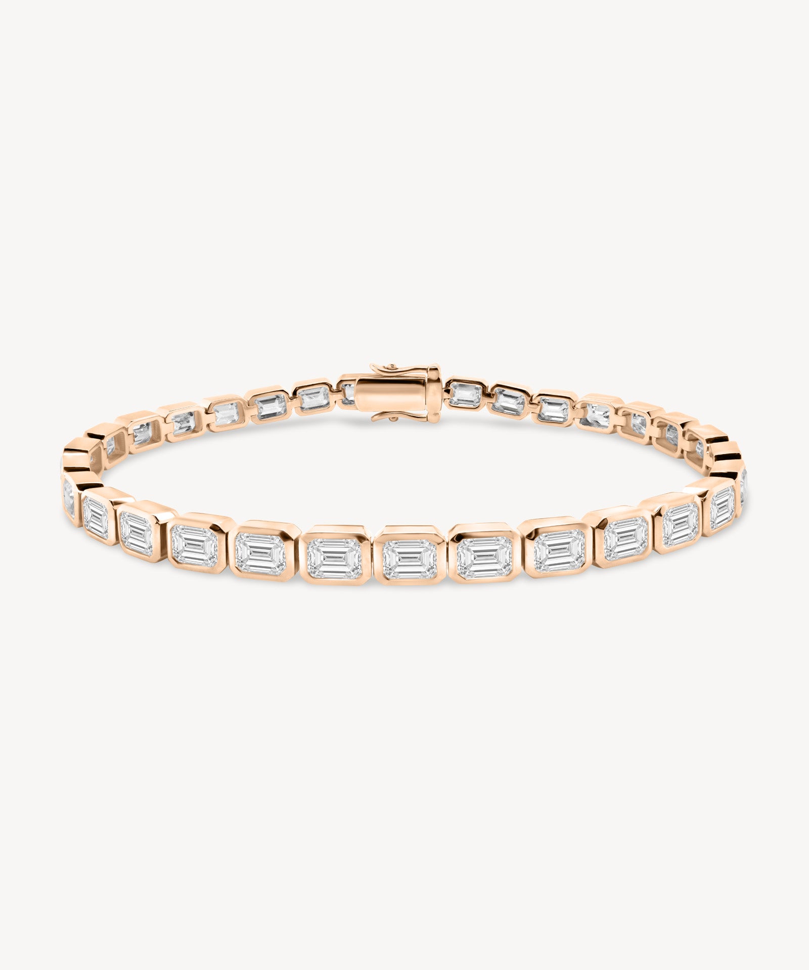 Emerald Cut Diamond Bezel Tennis Bracelet
