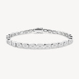 Emerald Cut Diamond Bezel Tennis Bracelet