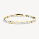 Emerald Cut Diamond Bezel Tennis Bracelet