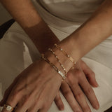 Round Cut Diamond Station Link Bracelet