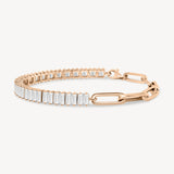 Baguette Cut Diamond and Half Link Tennis Bracelet (Large)