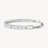 Baguette Cut Diamond and Half Link Tennis Bracelet (Large)