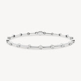 Round Cut Diamond Bezel Bar Bracelet