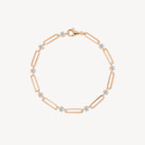 Round Cut Diamond Station Link Bracelet