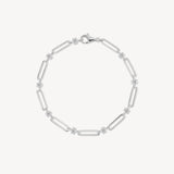 Round Cut Diamond Station Link Bracelet