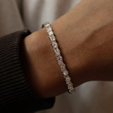 Staggered Princess and Baguette Cut Diamond Bracelet