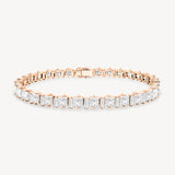 Staggered Princess and Baguette Cut Diamond Bracelet