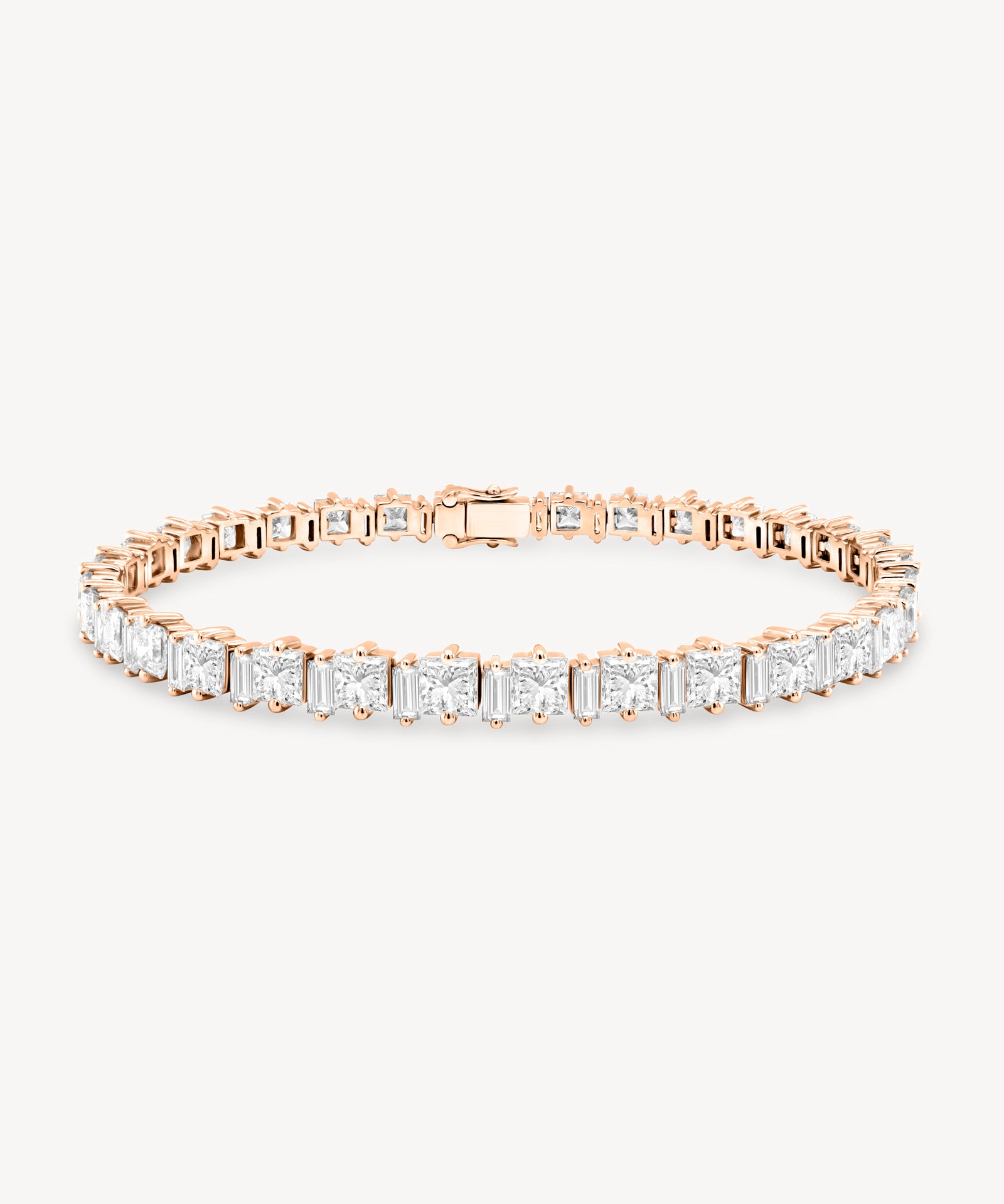 Staggered Princess and Baguette Cut Diamond Bracelet