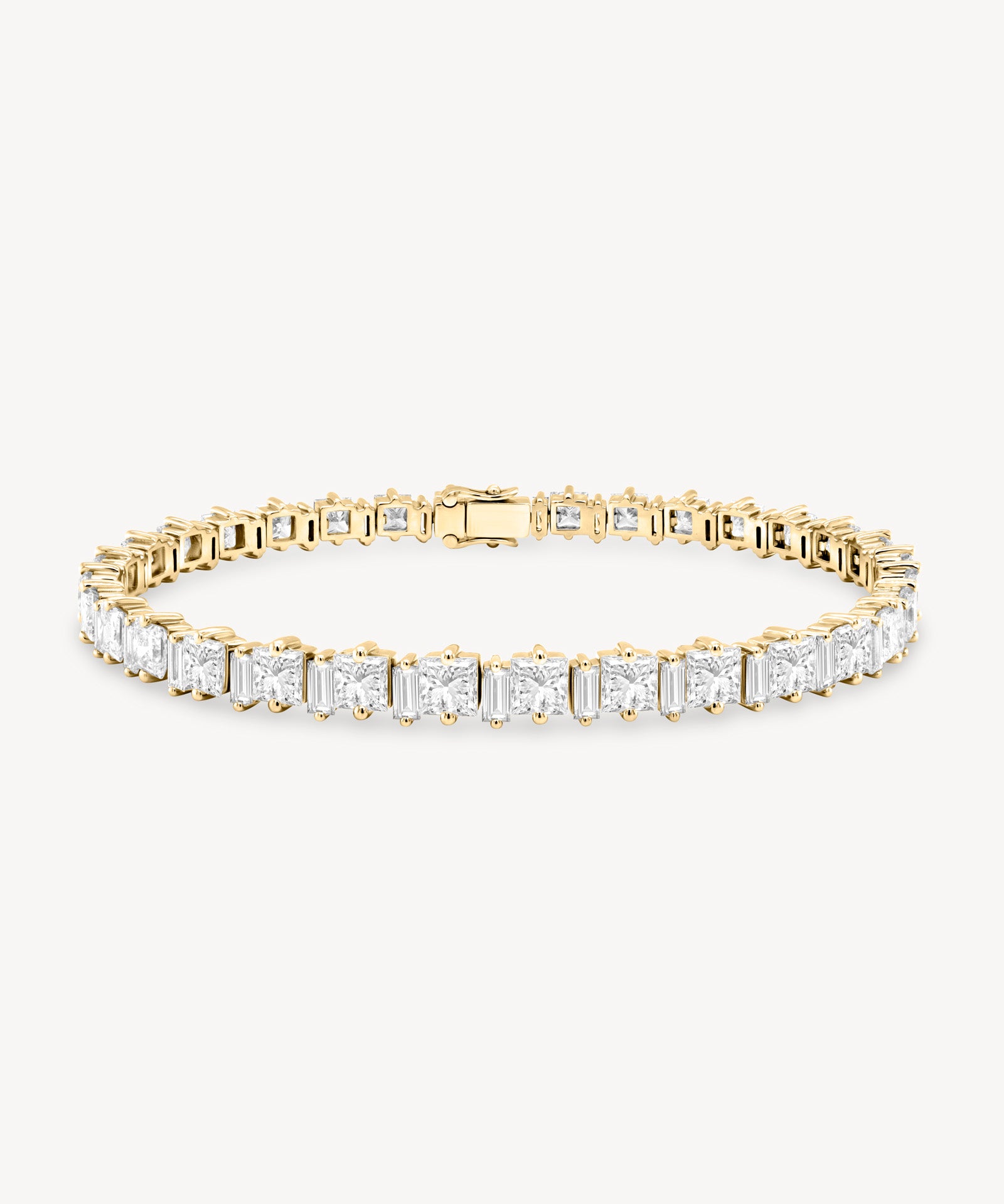 Staggered Princess and Baguette Cut Diamond Bracelet