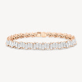 Staggered Baguette and Round Cut Diamond Bracelet