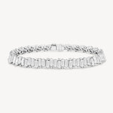 Staggered Baguette and Round Cut Diamond Bracelet