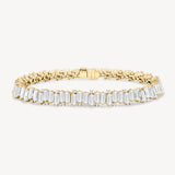Staggered Baguette and Round Cut Diamond Bracelet
