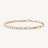 Round Cut Diamond and Half Link Tennis Bracelet