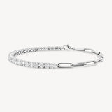 Round Cut Diamond and Half Link Tennis Bracelet