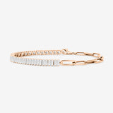 Baguette Cut Diamond and Half Link Tennis Bracelet (Small)