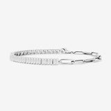 Baguette Cut Diamond and Half Link Tennis Bracelet (Small)