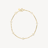 Princess Cut Diamond Station Bracelet