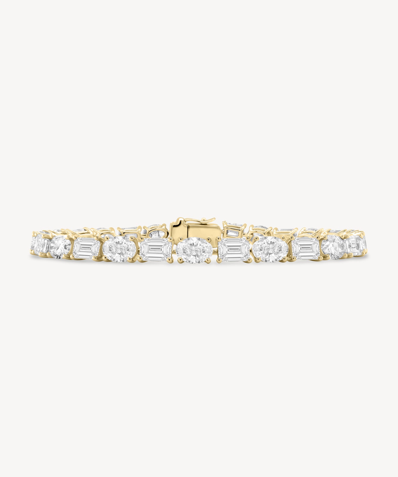 Alternating Emerald and Oval Cut Diamond Bracelet