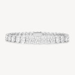 Oval cut diamond tennis bracelet in four-prong setting in white gold