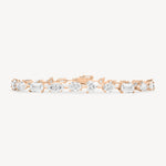 Alternating fancy cut diamond bracelet in rose gold
