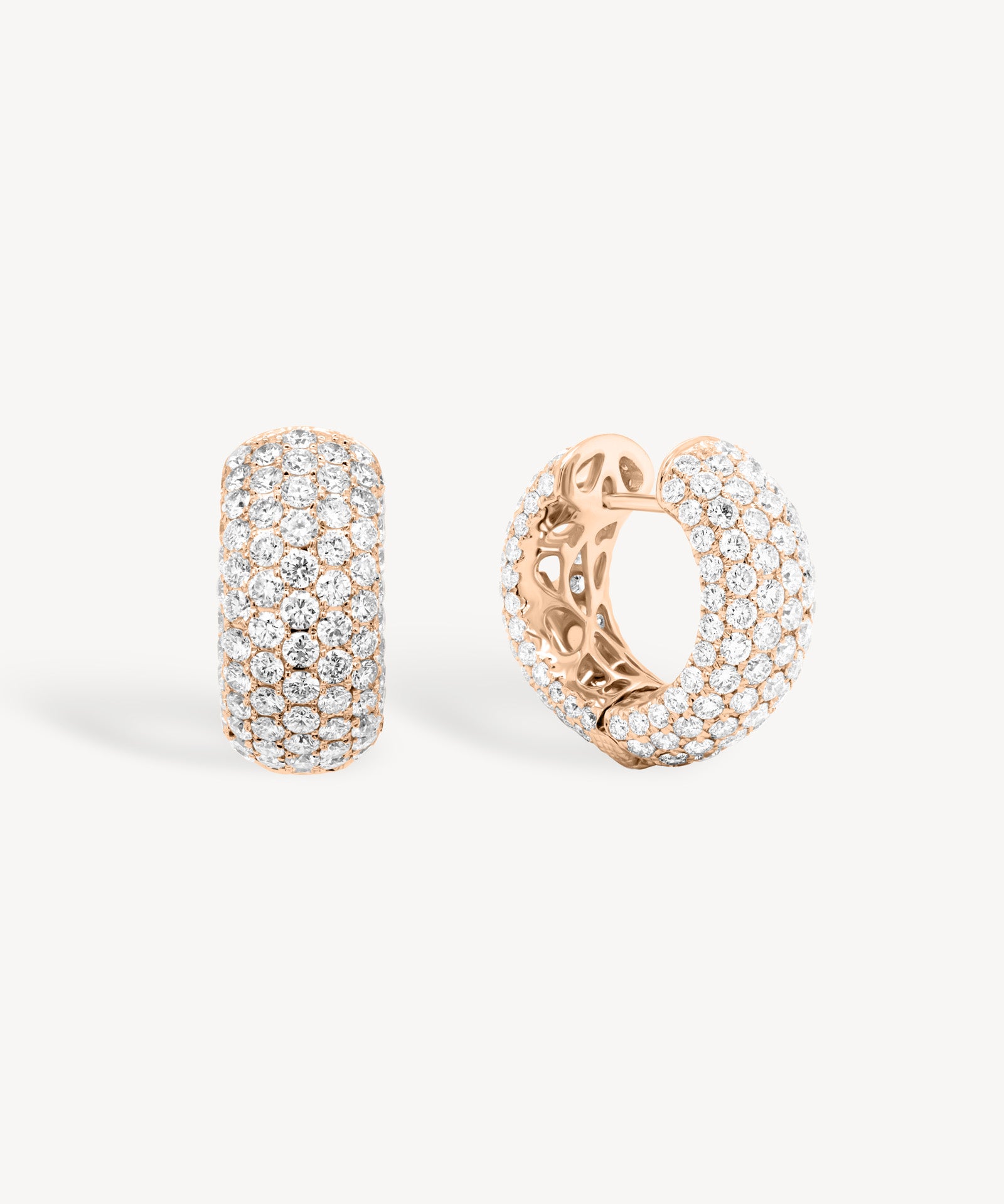 Diamond Pavé Thick Huggie Earrings