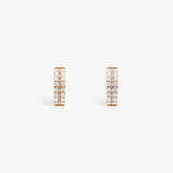 Double Row Diamond Pavé Huggie Earrings