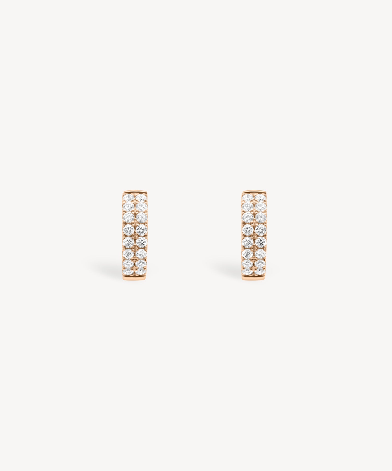 Double Row Diamond Pavé Huggie Earrings
