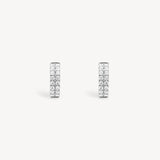 Double Row Diamond Pavé Huggie Earrings