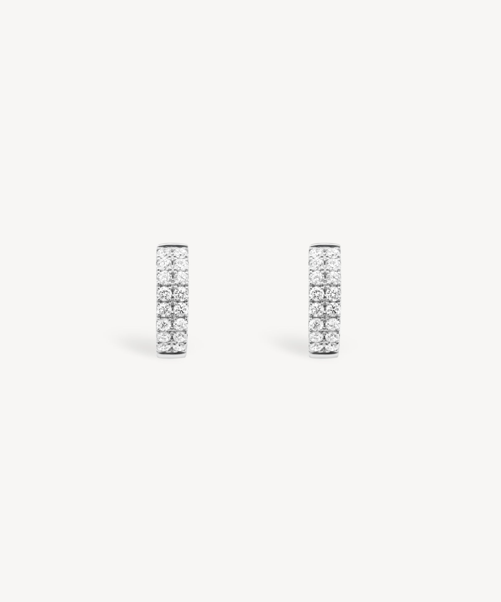 Double Row Diamond Pavé Huggie Earrings
