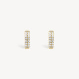 Double Row Diamond Pavé Huggie Earrings
