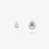 Pear Cut Diamond Stud Earrings with Removable Halo