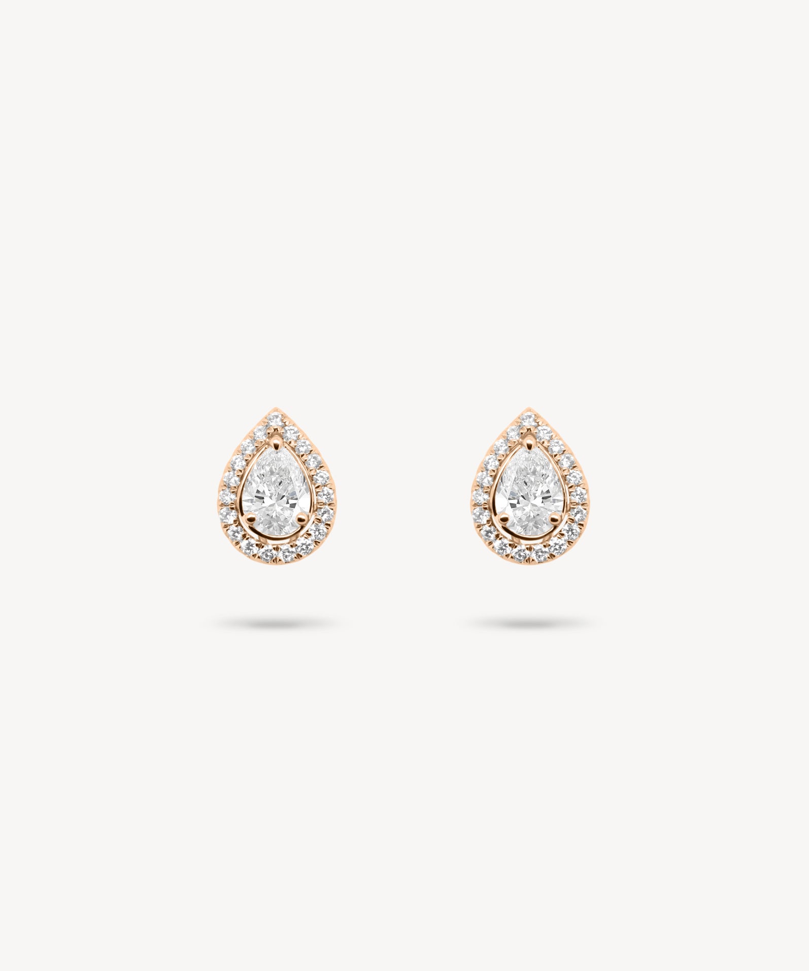 Pear Cut Diamond Stud Earrings with Removable Halo