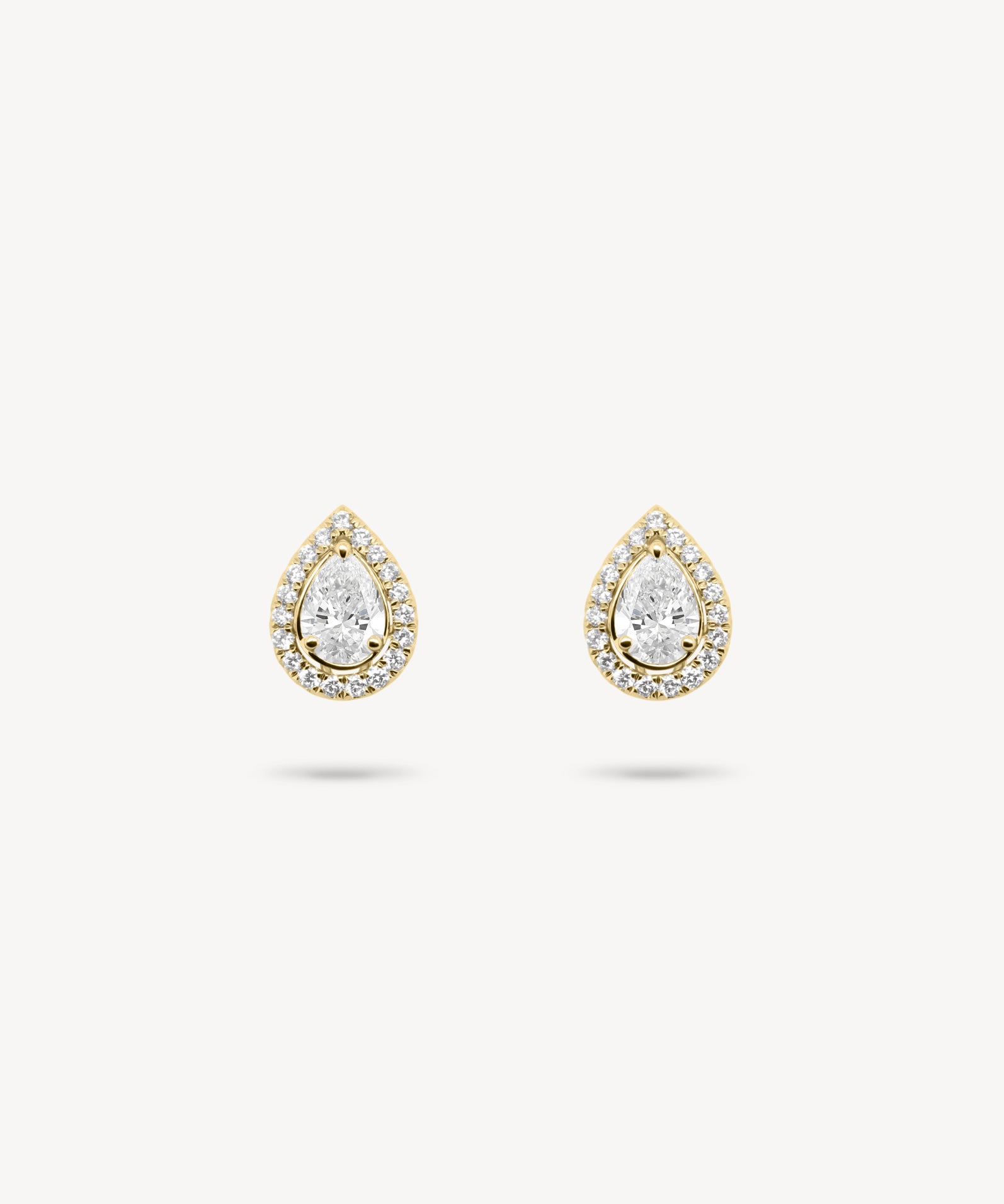 Pear Cut Diamond Stud Earrings with Removable Halo