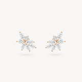 Mixed Diamond Cluster Stud Earrings