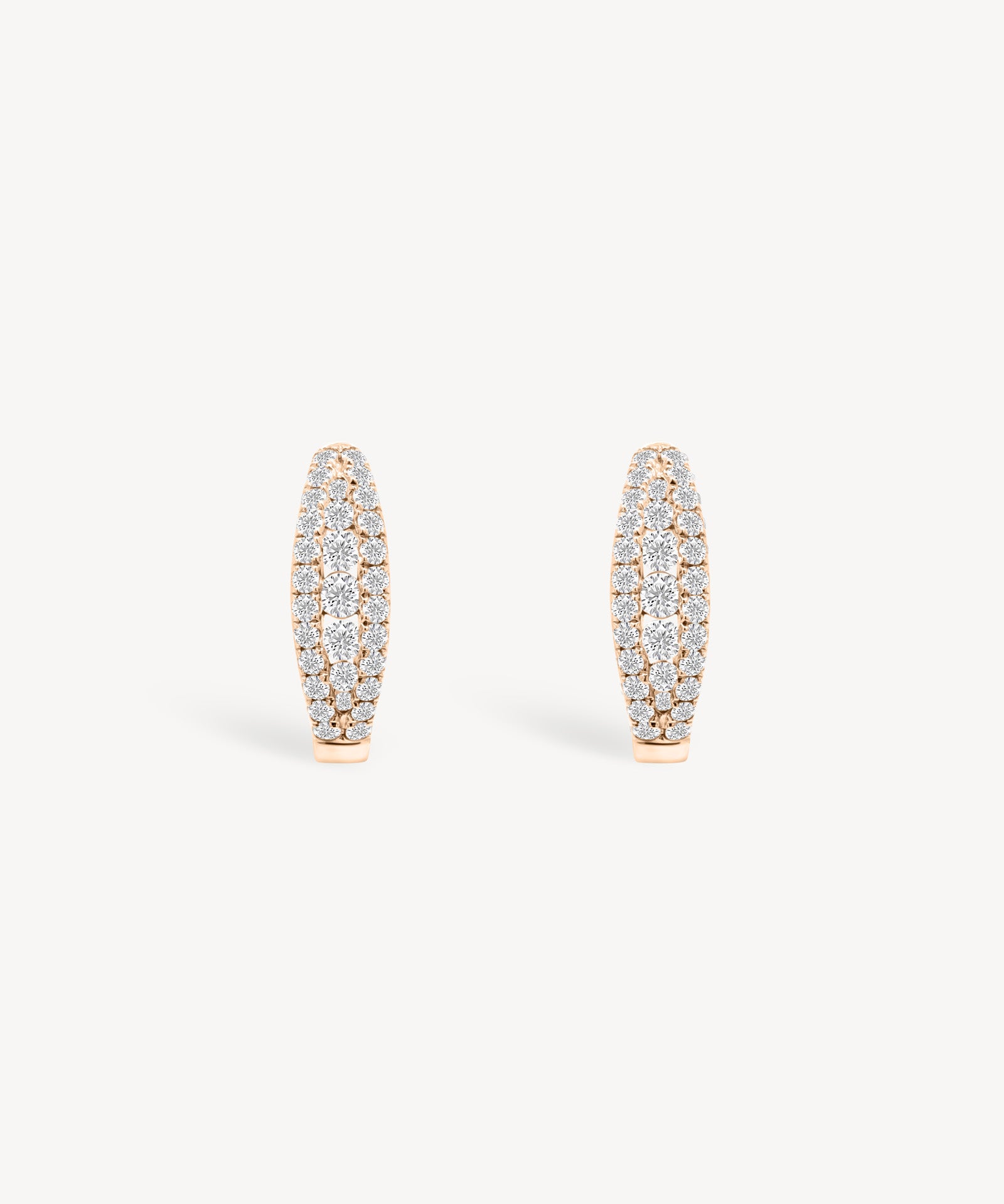 Double Tapered Diamond Pavé Huggie Earrings