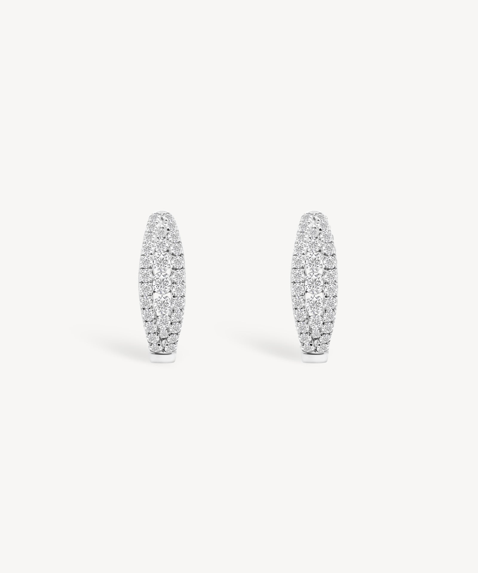 Double Tapered Diamond Pavé Huggie Earrings