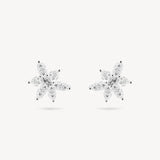 Marquise and Pear Cut Diamond Cluster Stud Earrings