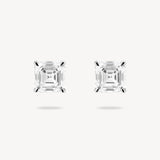 Asscher Cut Diamond Solitaire Stud Earrings