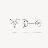 Heart Shaped Diamond Solitaire Stud Earrings