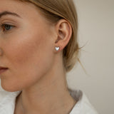 Heart Shaped Diamond Solitaire Stud Earrings