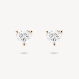 Heart Shaped Diamond Solitaire Stud Earrings