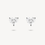 Heart Shaped Diamond Solitaire Stud Earrings