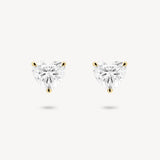 Heart Shaped Diamond Solitaire Stud Earrings