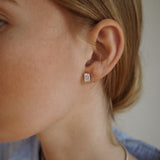 Emerald Cut Diamond Solitaire Stud Earrings
