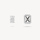 Radiant Cut Diamond Stud Earrings with Removable Halo