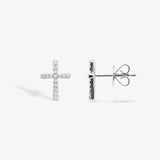 Cross Diamond Pavé Stud Earrings
