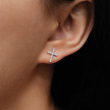 Cross Diamond Pavé Stud Earrings