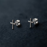 Cross Diamond Pavé Stud Earrings