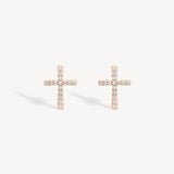 Cross Diamond Pavé Stud Earrings